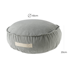 Pouffe Round Grey